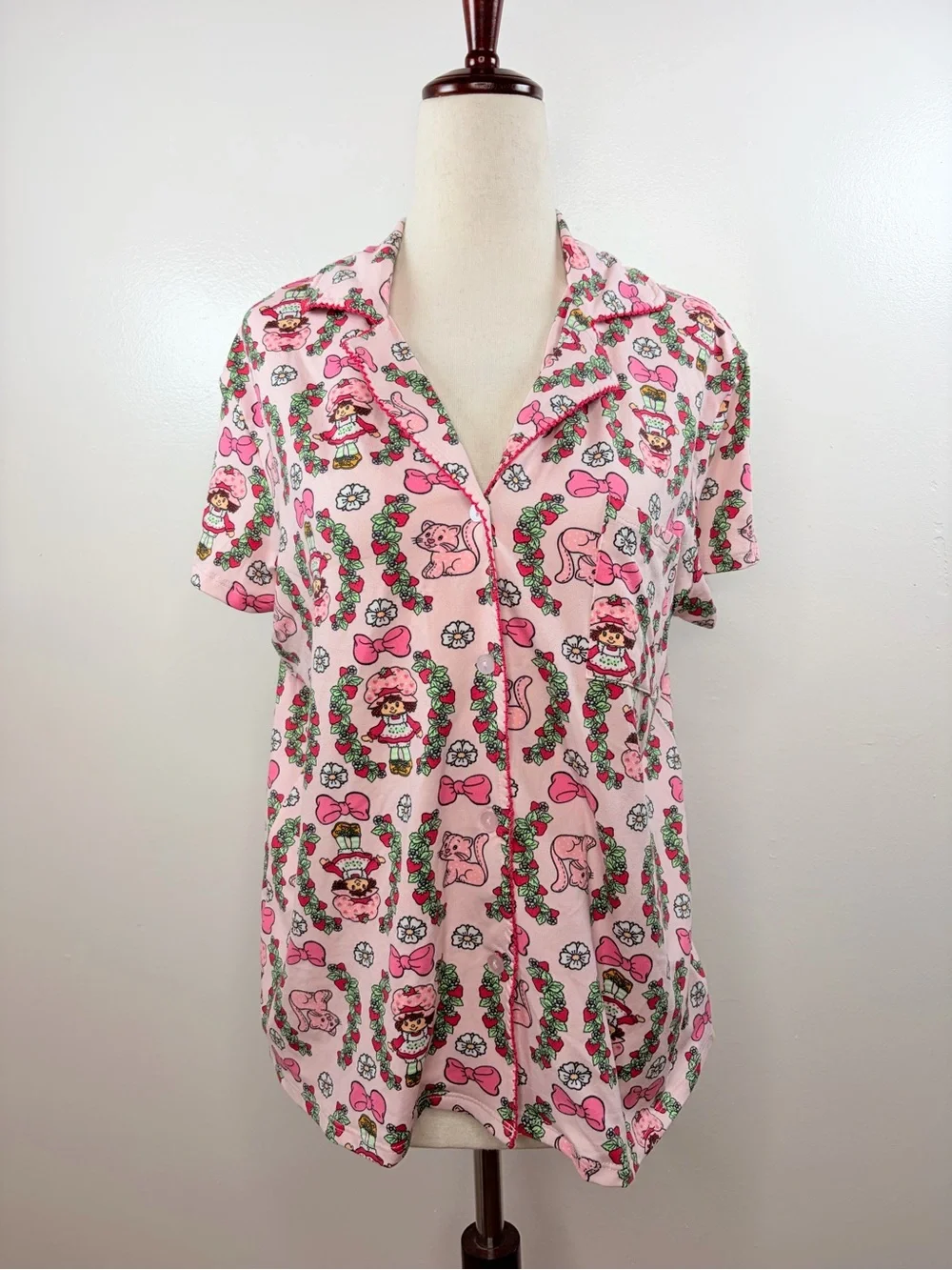 Strawberry Shortcake Button Up PJ Pajama Top